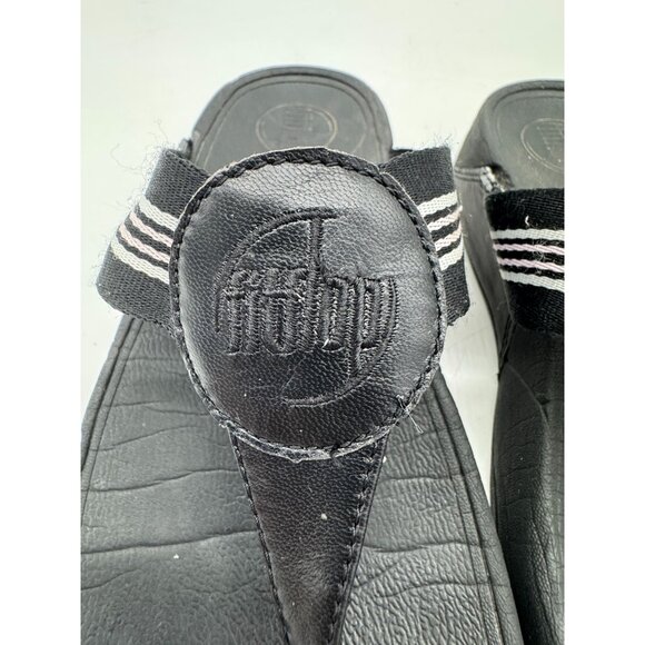 Fitflop Womens Walkstar All Thong Sandals Size 8 Striped Casual Summer Wedge - Picture 3 of 15